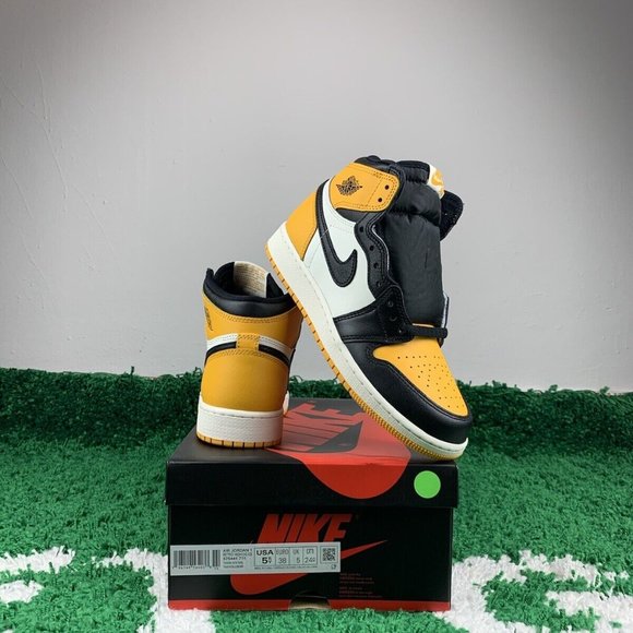 Air Jordan 1 Retro High OG GS Yellow Toe size 5.5Y Women’s size 7 NEW 575441-711 - Picture 11 of 12